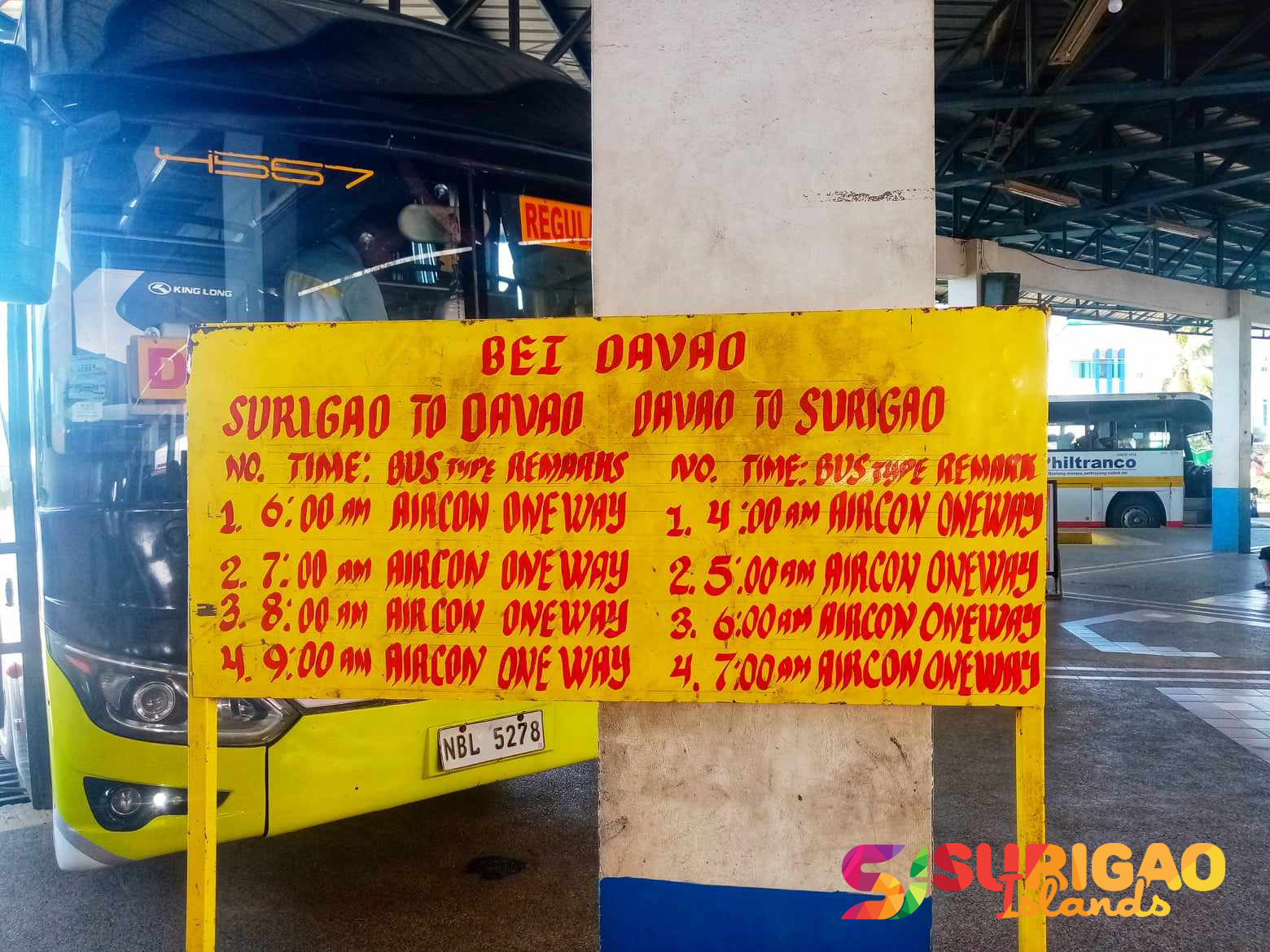 davao city to surigao city bus schedule